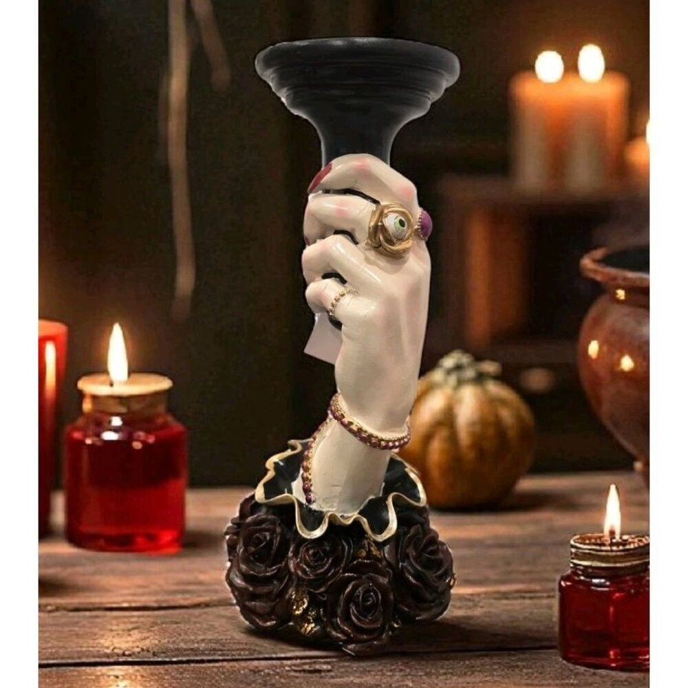 New Spooky Halloween Large Witches Hand Candle Stand Holder Decor